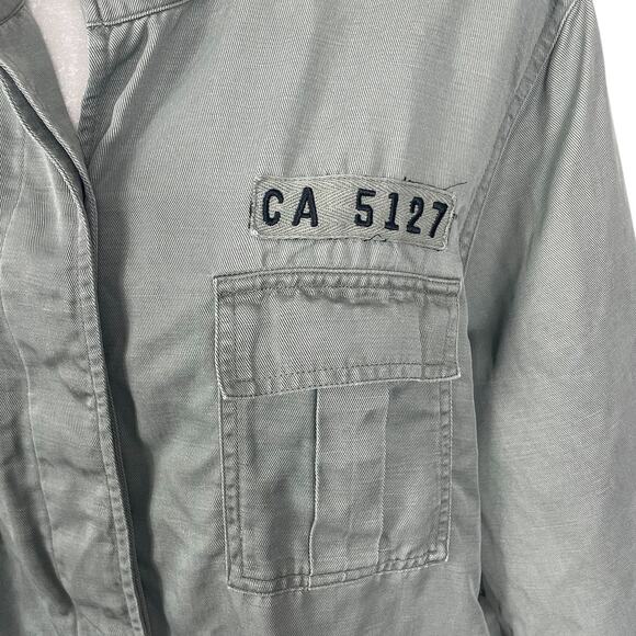 Rails Rowan Military Bomber Jacket Linen Tencel Green Women's Size Large Boho - Picture 6 of 12